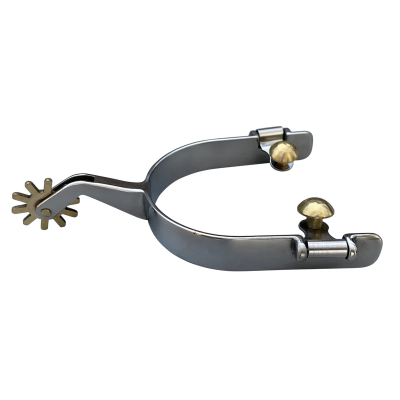 Stainless Steel Western Horse Spur Brass Rowel Buttons Horse Equipment 2