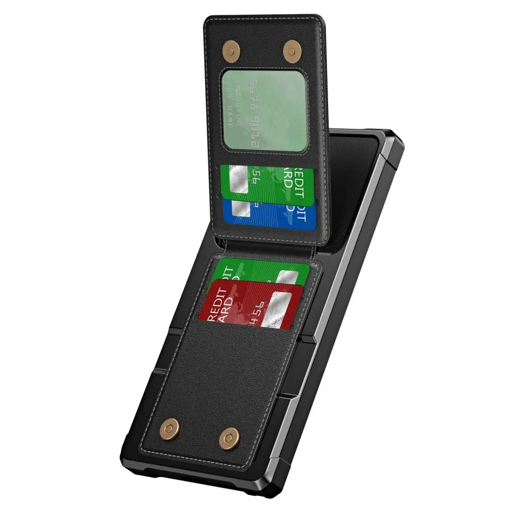 Pung-etui til Samsung Galaxy S24 S23 S22 S20 Ultra Plus FE A34 A54 A53 Læderkortlomme Flipcover Blødt Luftpude-cover_voghion.com