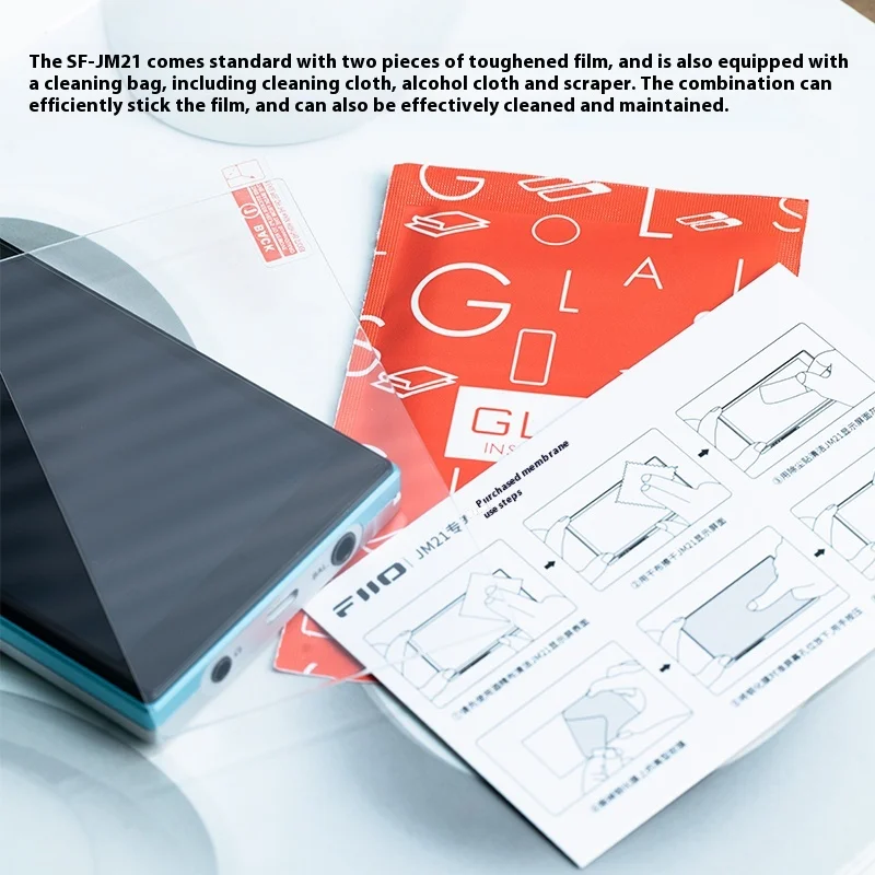 FiiO SF-JM21 Player Tempered Film Self Contained Hydrophobic Layer 6H Hardness Wear Resistant JM21 Player Protective Film