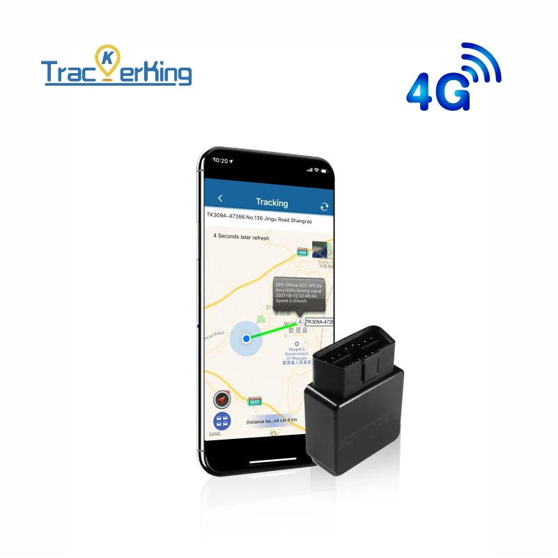 2units TrackerKing OBD2 4G Mini GPS Tracker DK22 OBD Tracking Plug & Play Alarm Locator Google Map APP Car Monitor gps tracker,car tracker