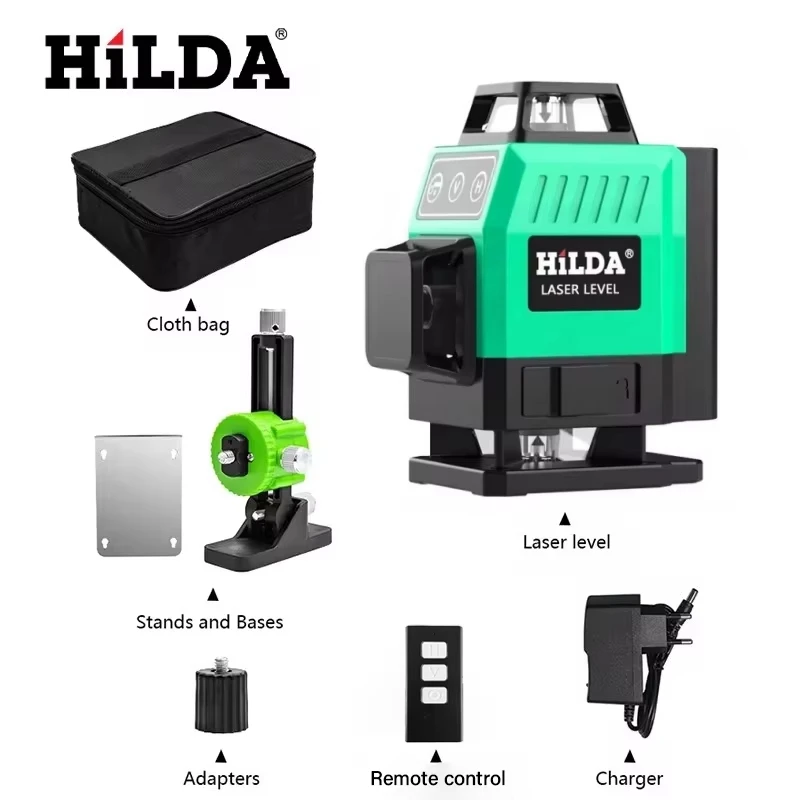 High-Precision Green Beam 360° Laser Level with Self-Leveling Feature