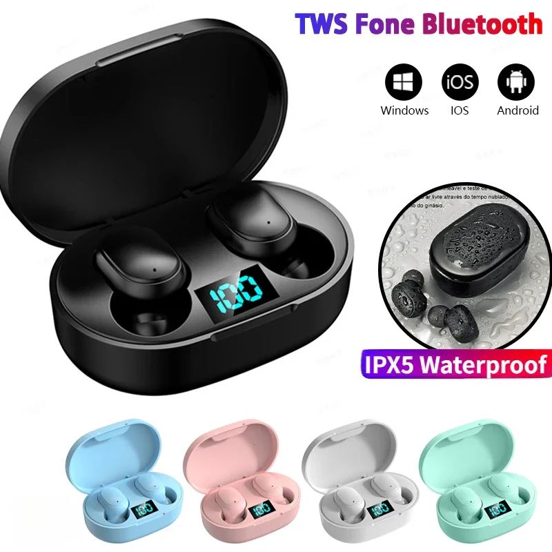 

TWS E6S Fone Bluetooth Earphones Wireless Headphones LED Display Noise Cancelling Earbuds with Mic Wireless Bluetooth Headset