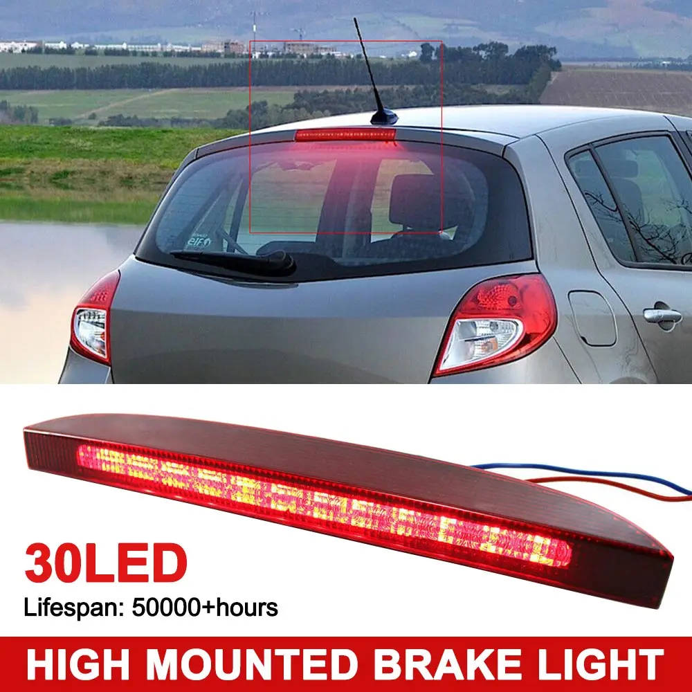 

Third Rear High Level Stop Brake Light Red For Renualt Clio MK2 1998-2005 Year SU