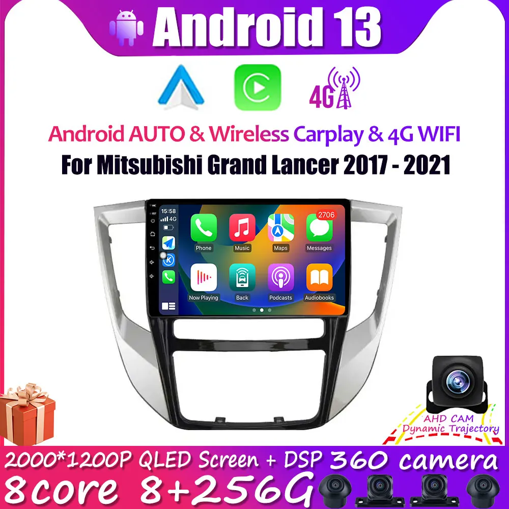 

WIFI DSP HD 9" IPS Carplay Android 13 For Mitsubishi Grand Lancer 2017 - 2021 Car Radio Stereo Multimedia Video Navigation GPS