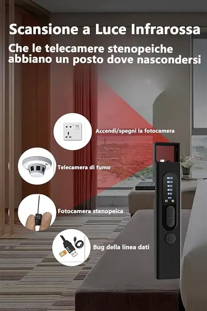Hidden Camera Detector Anti-Spy Car Multifunctional Hotel Infrared GPS Tracker Listening Device Gadget Security Protection 6