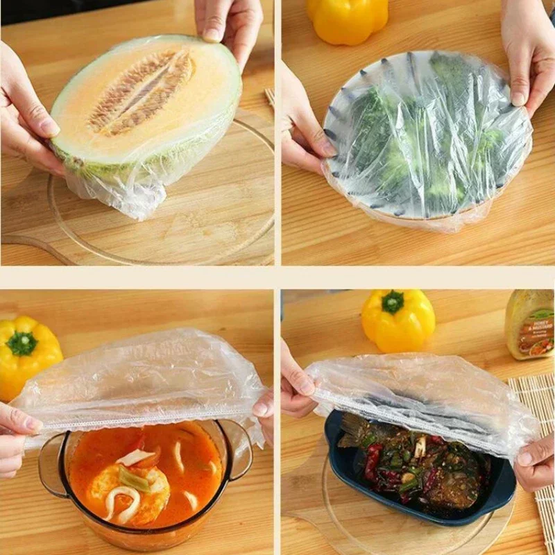 Food Fresh Keeping Film Food Cover Fruit Vegetable Storage Bag 50/100/200/300/500PCS Stretch Wrap Bowl Dish Cover Storage Bag, food cover,fresh keeping bags,plastic food storage bags,plastic wrap,plastic food cover,food storage bags,disposable food cover,plastic packaging bags