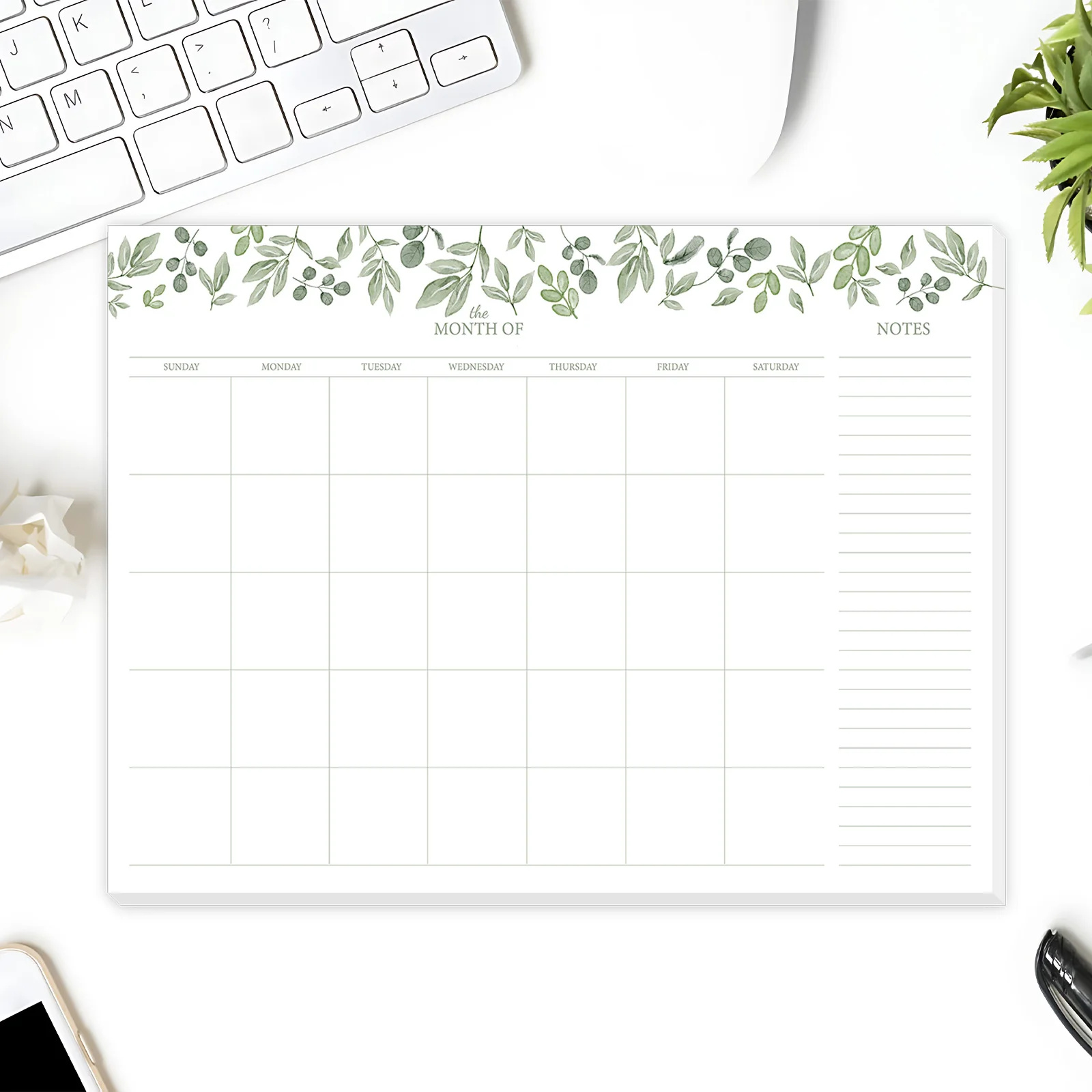 Undated notepad A4 monthly weekly daily planner notes school office household supplies 24 sheets