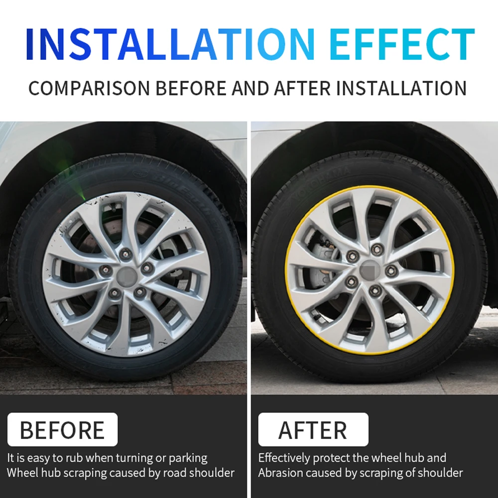 Tire Hub Protection Bumper Strip Car Vehicle Color Wheel Rims Protectors Car Wheel Decorative Strip Auto Care Covers 8M car wheel rim strip,car bumper strip