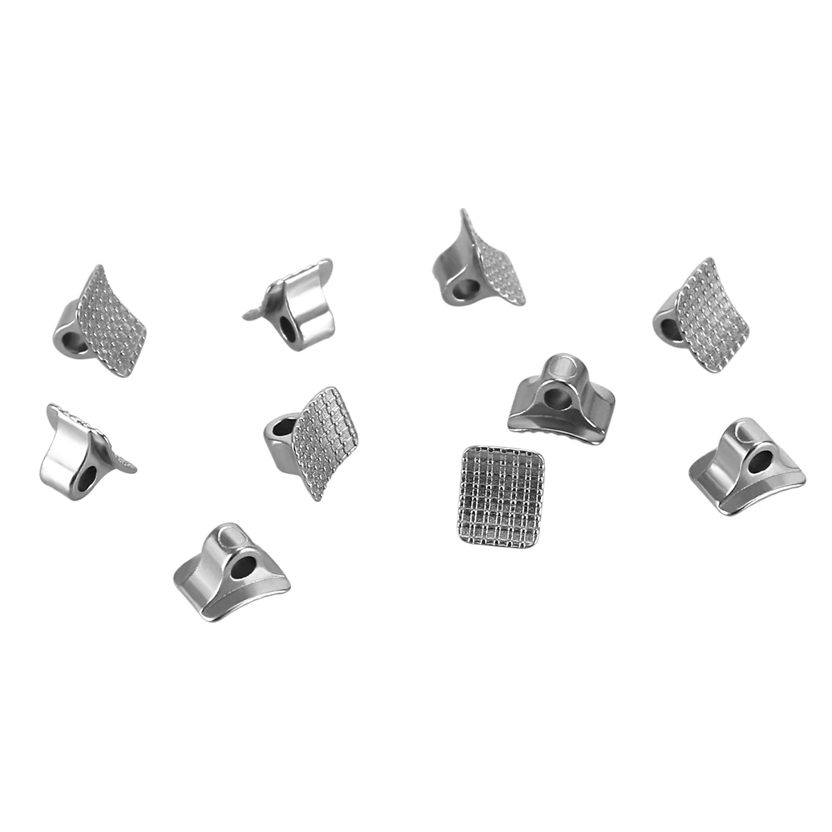 10 teile/paket AZDENT Dental Kieferorthopädische Lingual Taste Monoblock MIM Mesh Boden Bondable Metall Keramik Zunge Seite Schnalle Bondable – Detail 8