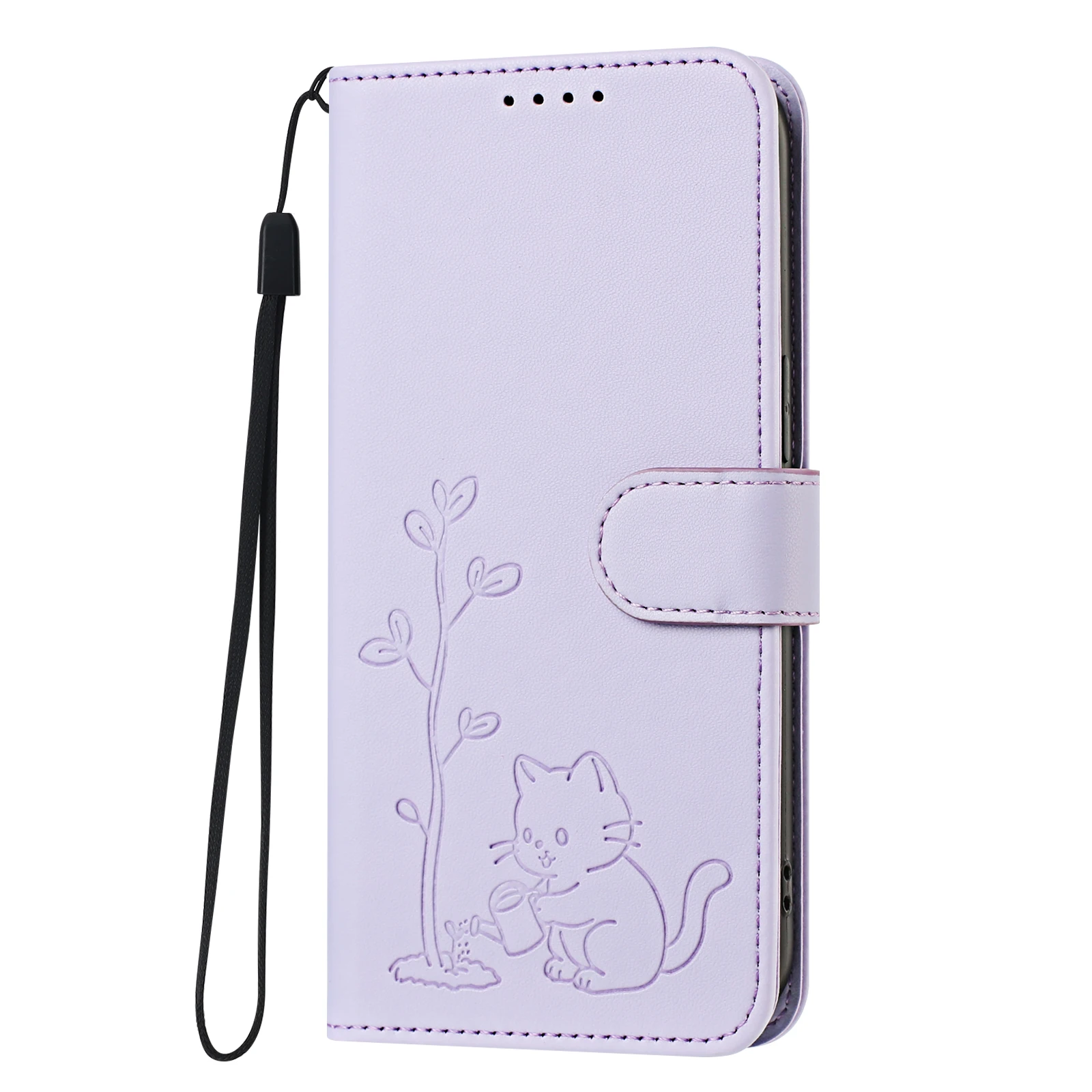 Cartoon Cat Leather Flip Phone Case