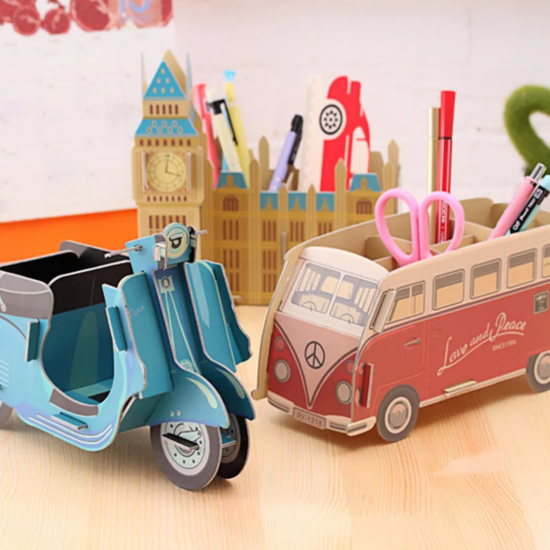 DIY Paper Desktop Storage Box Pen Holder Desk Cosmetic Box Office Desk Decoration Office Accessories Cute Accessories