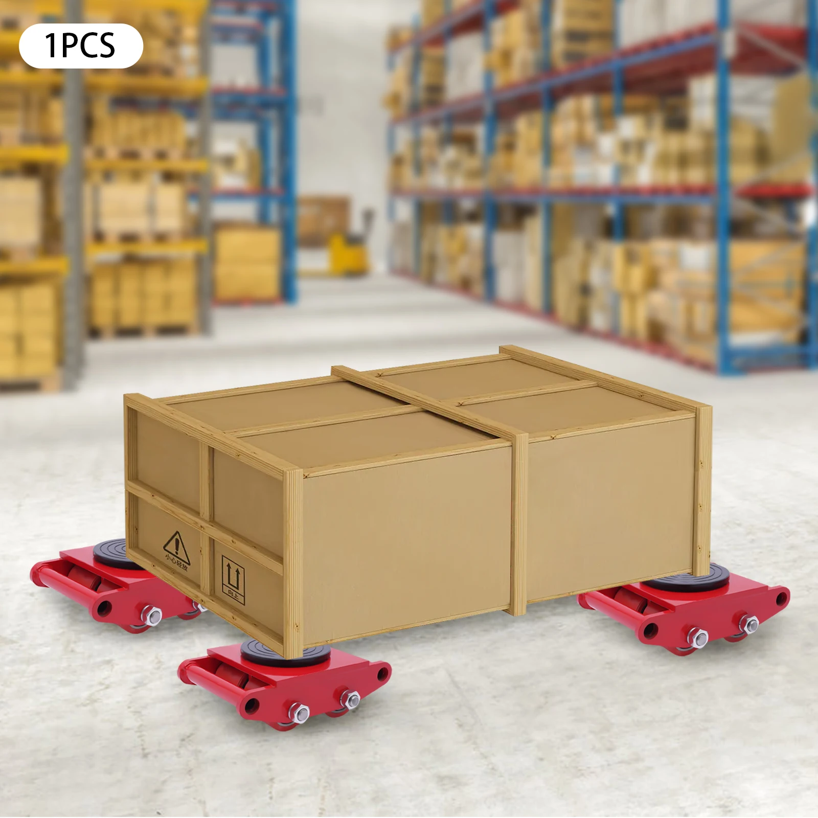 6T Heavy Duty Machinery Mover 360° Rotation Cap Cargo Trolley Machine Transport Roller Cart Industrial Dolly Skate Handling Tool