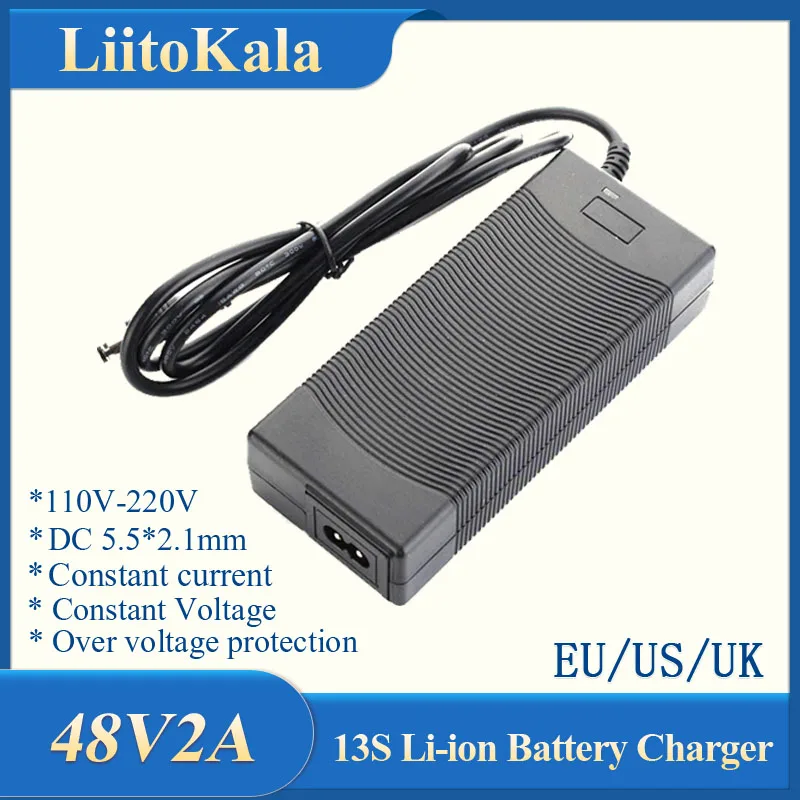 LiitoKala 13S 48V 2A Lithium-ion battery pack charger 5.5*2.1mm Universal 54.6V 2A AC DC Power Supply Adapter charger adapter battery charger power supply adapter battery charger adapter 1-5pcs