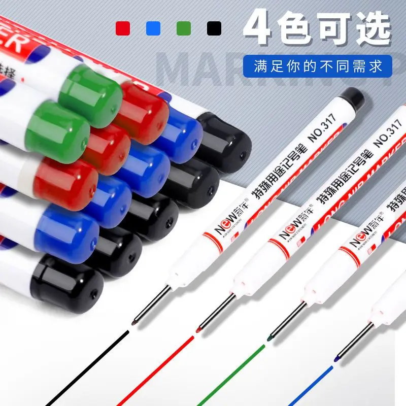 30/20mm Long Head White Deep Marker Fine Tip Mouth Permanent Wooden Brushwork Ceramic Tile Marker Pen Lengthen Punching 8/5pcs
