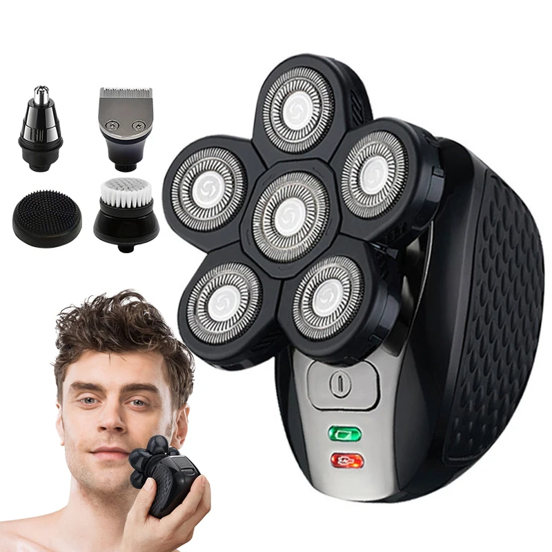 Men's 5-in-1 Electric Shaver Beauty Set with Shaver Nose Hair Trimmer Facial Cleansing Brush