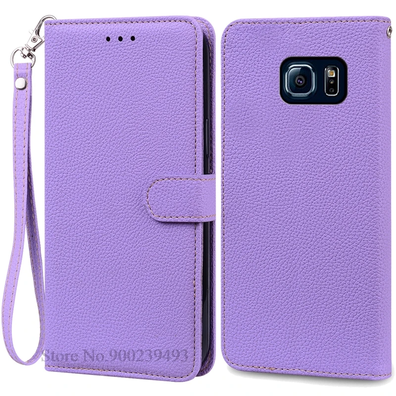 Luxurious Leather Flip Wallet Case for Samsung Galaxy S6 Series - Premium Protection and Style