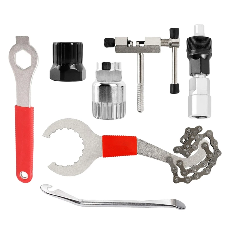 

Bicycle Repair Tool Kit Tail Hook Bracket Wrench Crank Puller Bike Cutter Chain Remove Bracket Freewheel Remover Tools