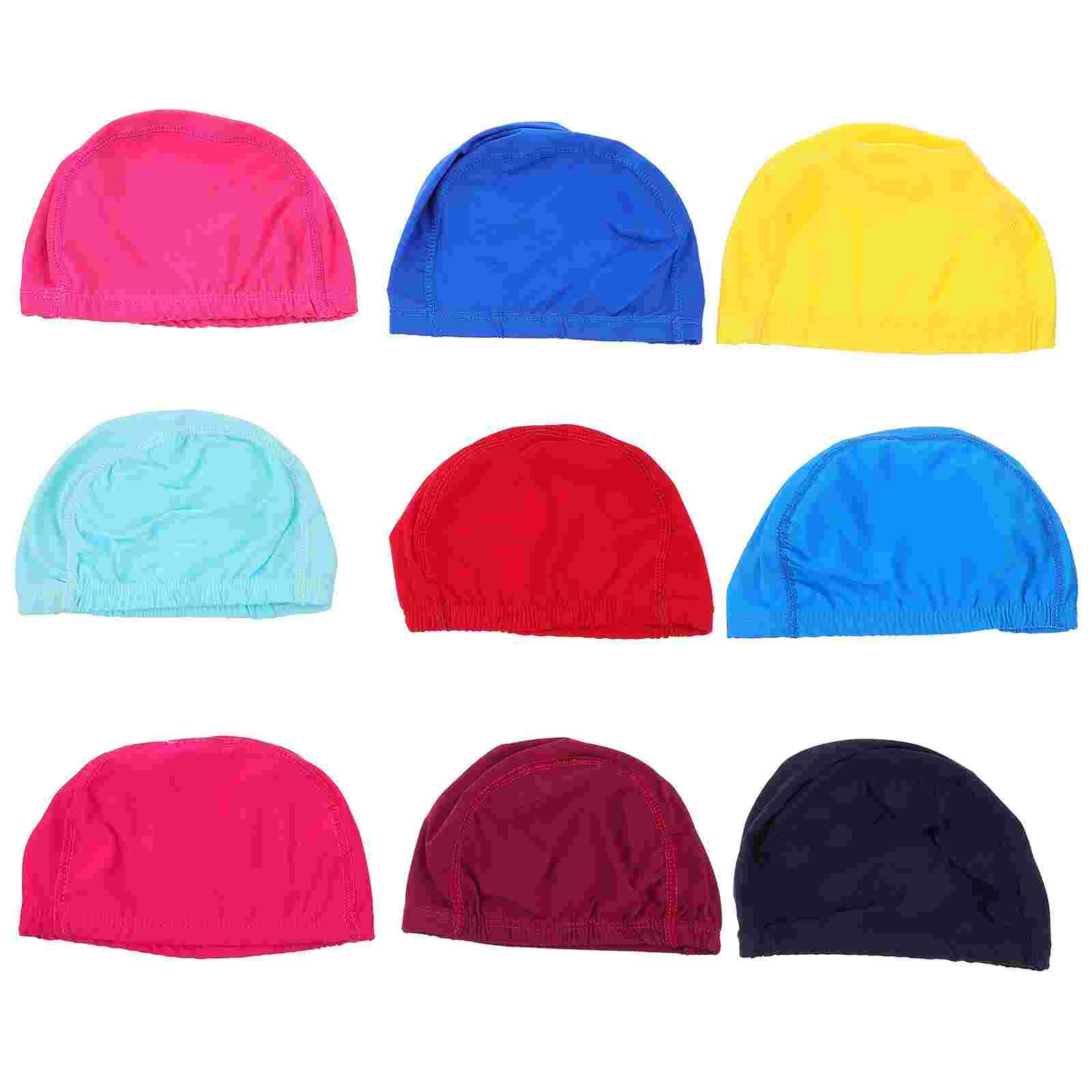 

10 Pcs Solid Color Swimming Cap Caps Aldult Breathable Hat Adult Unisex Men and Women