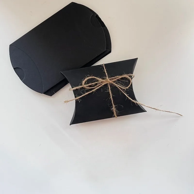 50/100PCS Kissen Candy Box Hanf Seil Kraft Papier Geschenk Verpackung Box Schmuck Geschenk Süßigkeiten DIY Weihnachten hochzeit Geburtstag Party – Detail 6