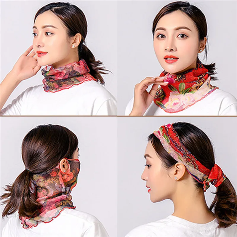 21 Colors mouth mask Face Mask scarf Sun Protection Mask Outdoor Riding Masks Protective Silk Mouth Handkerchief