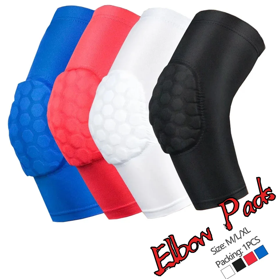 1PCS Elastic Gym Sport Basketball Arm Sleeve Shooting Crashproof Honeycomb Elbow Support Pads Elbow Protector Guard 4 Colors elbow brace,elbow pads