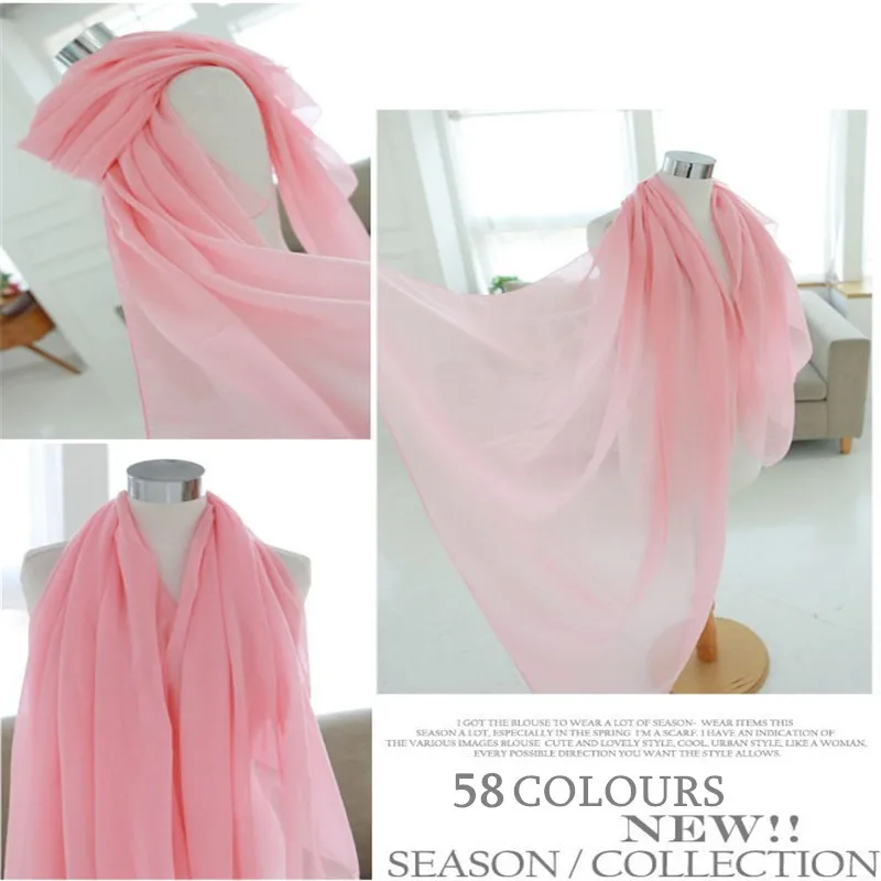 Cross-Border Voile Monochrome Women's Breathable Thin Scarf Soft Solid Color Scarf Silk One Piece
