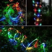 solar powered led copper wire string lights 8 modes waterproof outdoor fairy lights for garden yard wedding christmas halloween decorations details 6