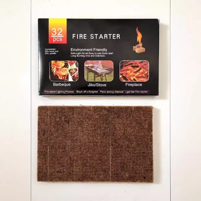 Charcoal Lighter Outdoor Kindling Tool BBQ Picnic Small Hot Pot Charcoal Ignition Block Wood Kindling for Camping Fire Fireplace Starter Lighters