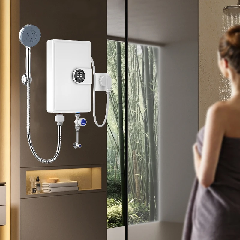 Smart Inverter Electric Water Heater Instant Water Heater Fast Heating Shower Instant Heating Water Heater LED Touch Controls 6