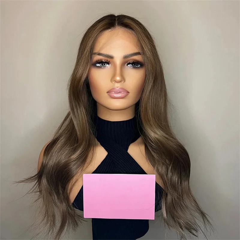 Brown Body Wave 28'' 5x5 Silk Base Soft Glueless Jewish Human Hair Wig With Baby Hair HD Lace European Preplucked