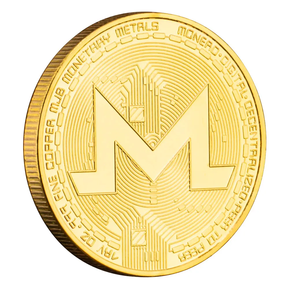 Golden Plated Monero Commemorative Souvenir Coin - Cryptocurrency Collector's Item