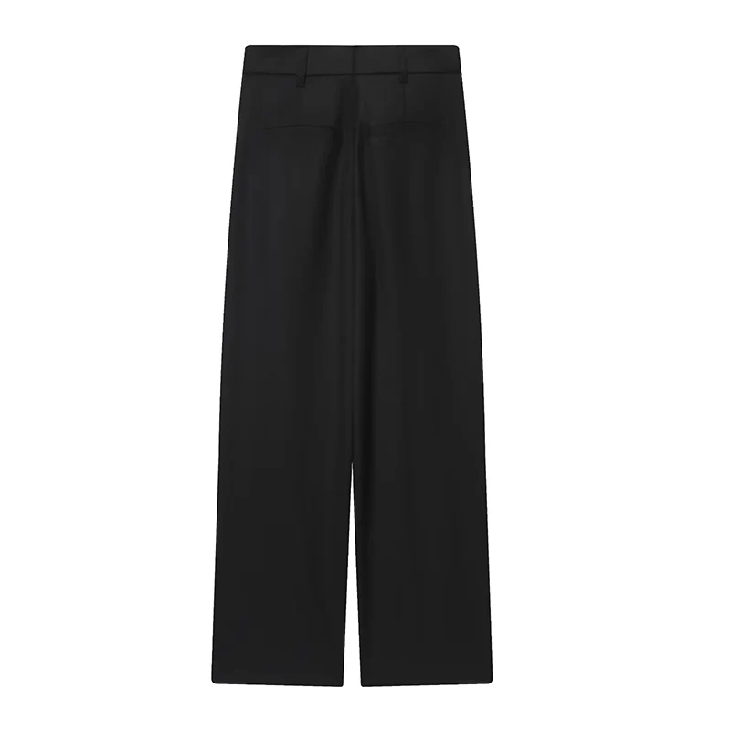 Women's Casual Wrap Belted Long Pants High Waist Straight Leg Commute Trousers Autumn 2025 New Women Chic Pants