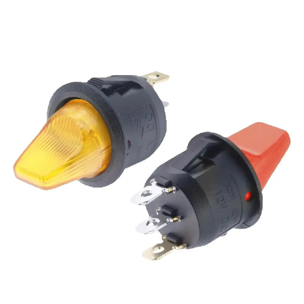 로커 스위치 12V LED 조명 램프 특수 원형 로커/토글 스위치 3핀 2위치 다기능 전원 액세서리