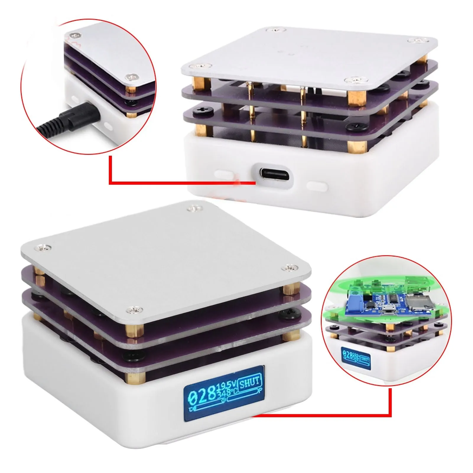 Heating Soldering Plate Welder Hot Preheating Chip Welding Station 20V Mini Smart Thermostat for Repair DIY Laboratory