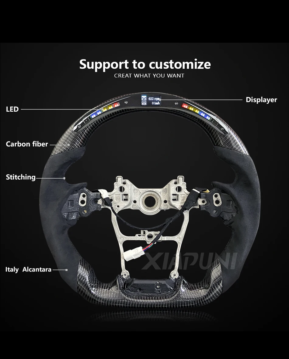 Elite Carbon Command: LED-Integrated Racing Wheel for Toyota Land Cruiser LC300 2022 - - Racext 25