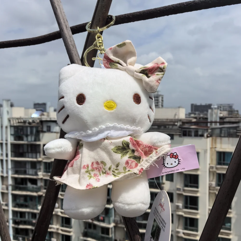 Sanrio Hellokitty Lovely Plush Pendant Cute Cartoon Stuffed Keyrings Girls Bag Bakcpack Cars Plush Keychains Christmas Gift 4