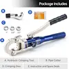Copper Tube Fittings Hydraulic Pipe Crimping Tool with 1/2",3/4" and 1" Jaw Copper Pipe Press Crimper Pressing Pliers, 3