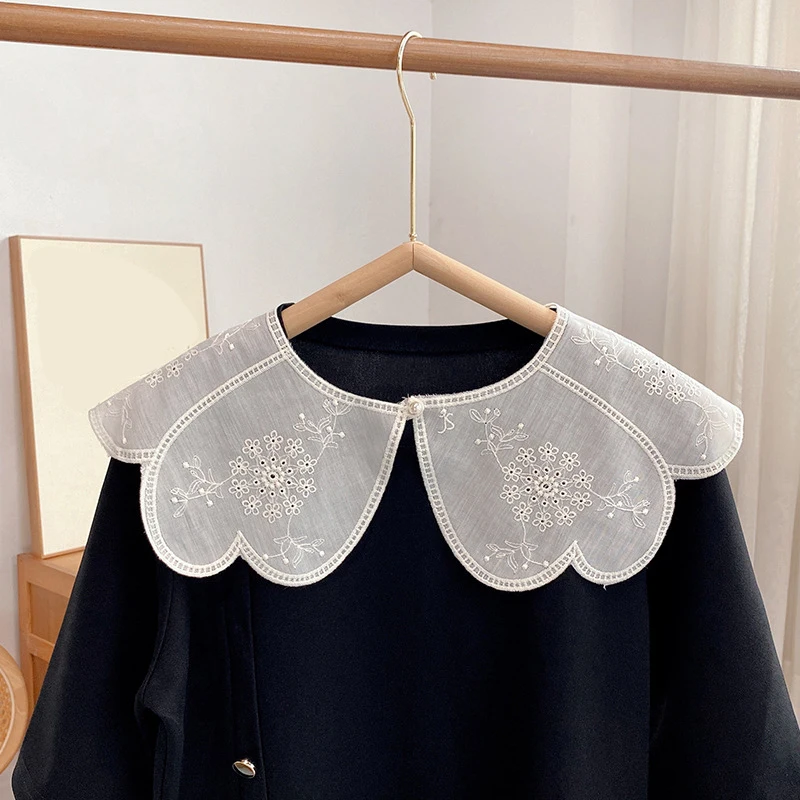 

Sweet Shirt Detachable Fake Collar for Women False Fake Collar Vintage Half Shirt Necklace Shawl Shoulder Wraps Fuax Cols