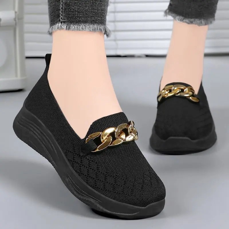 Neue Schuhe Frau 2024 Trend Slipper Slipper Ballerinas Damen Turnschuhe Damen Sommer Komfort Schuhe lässig Mutter Baumwolle Schuhe