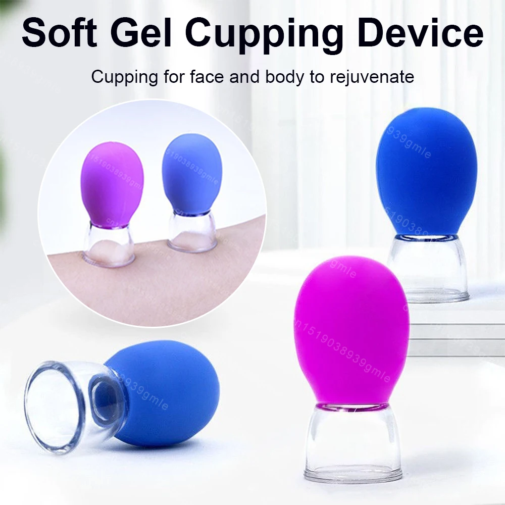 Facial Cupping Machine Vacuum Natural Silicone Massage Cup Body Facial Care Neck Eye Scraping Massager Anti-aging Tool Skin Care