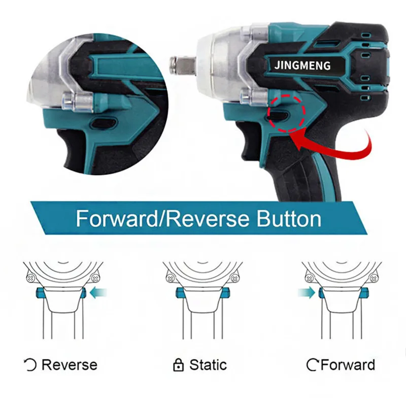 Electric Impact Wrench Cordless Brushless Electric Wrench Hand Drill Socket Power Tool For Makita 21V Battery