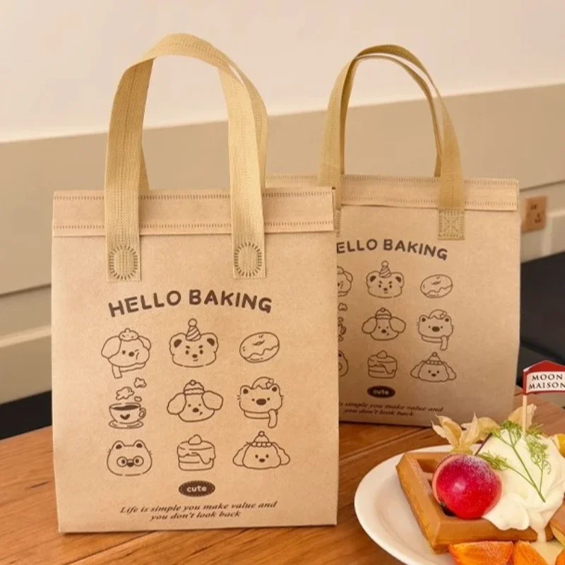 Description Picture 2 of item10pcs Thick Insulated Bags Disposable Takeaway Tote Bags Small Cakes Desserts Drinks Refrigerated and Fresh-keeping Storage Bags