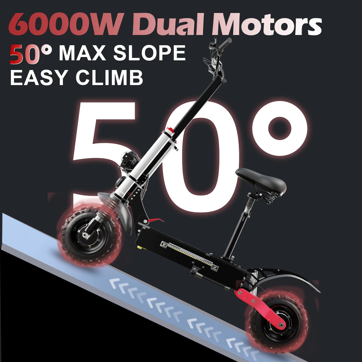 Trottinette électrique 6000W - 100km/h - Batterie 38Ah - Tout Terrain Pliable