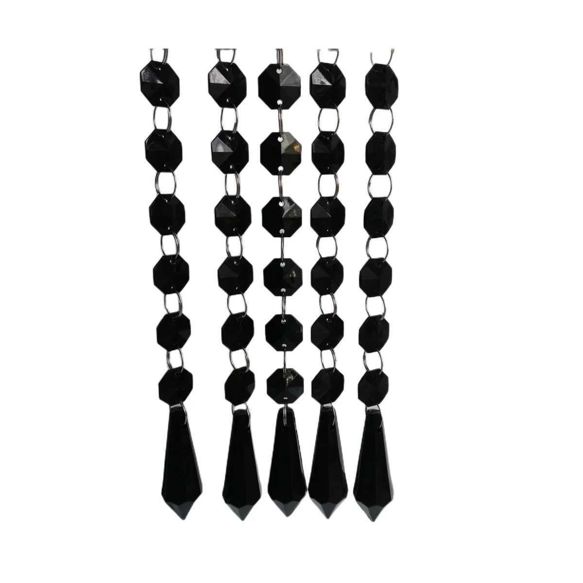 Camal 10 stücke Acryl Kristall Perlen Schwarz Drop Anhänger Girlande Kronleuchter Hängen Weihnachten Party Dekoration Mittelstücke Vorhang – Detail 8