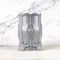 Vintage Flower Carved Pattern Makeup Brush Storage Box Brush Pen Pencil Storage Pot Holder Container Desk Organizer Gift 1