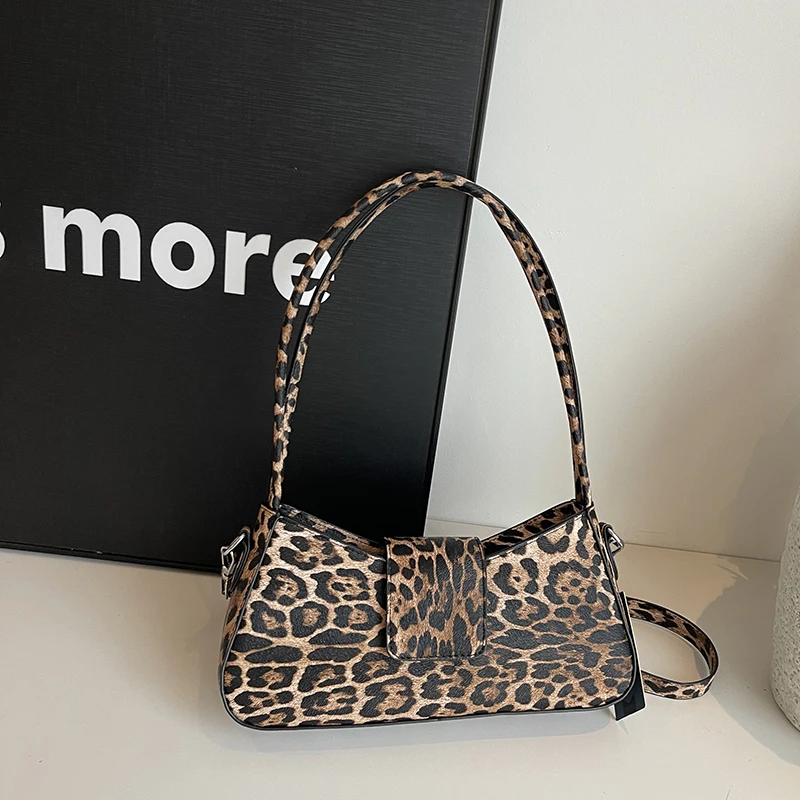 Leopard Print PU Leather Crossbody Bag for Women