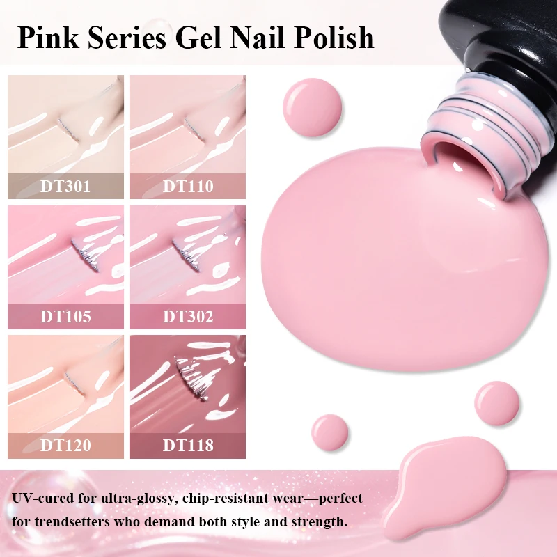 Smalto gel rosa nude da 7ml, semipermanente, rimovibile con immersione, per nail art, LED UV, a lunga durata, smalto gel, accessori per manicure. - immagine 6