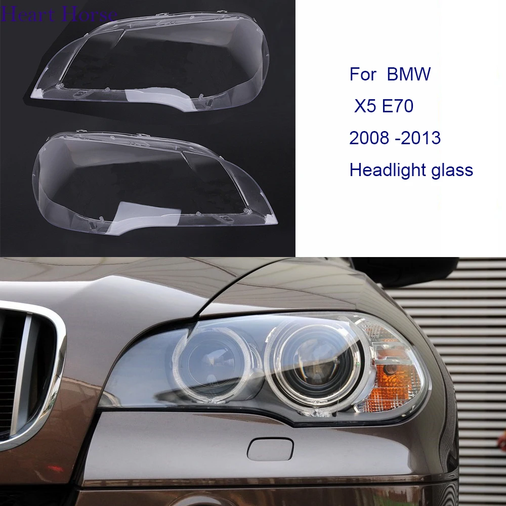 Headlight Glass Cover For BMW X5 E70 Lampshade Cover Headlamp Lamp