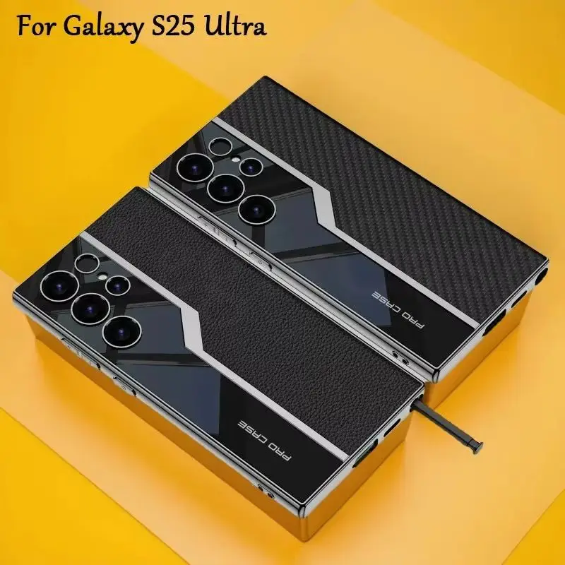 Ultra-Thin Supercar-Inspired Leather Phone Case with Plating Finish