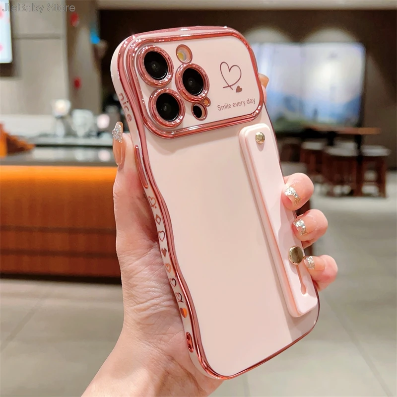 Glitter Camera Protection Luxury Jellewed Heart Holder Liquid Soft Phone Case For iPhone 11 12 13 14 15 16 Plus Pro Max Cover_voghion.com